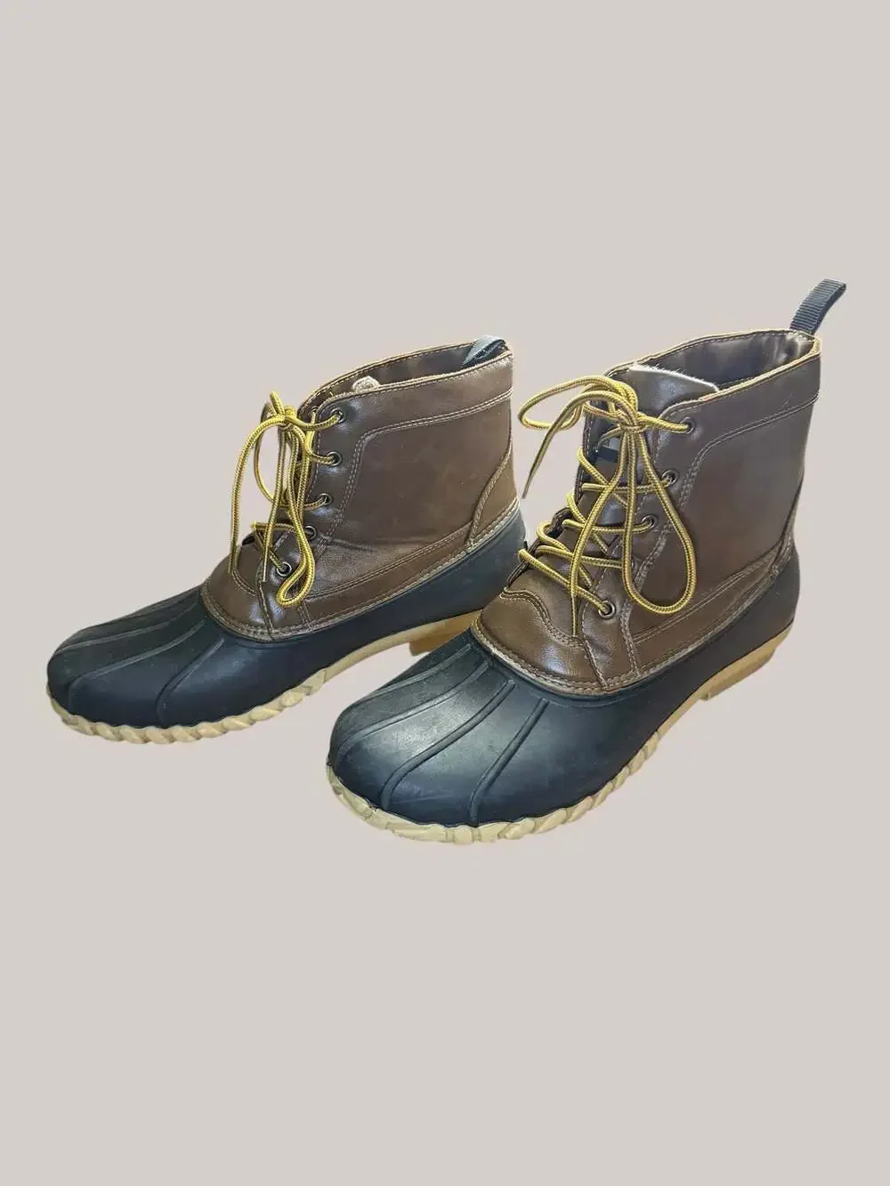 Itasca Men's Size 12 Lace Up Duck Boots Brown and Black Waterproof